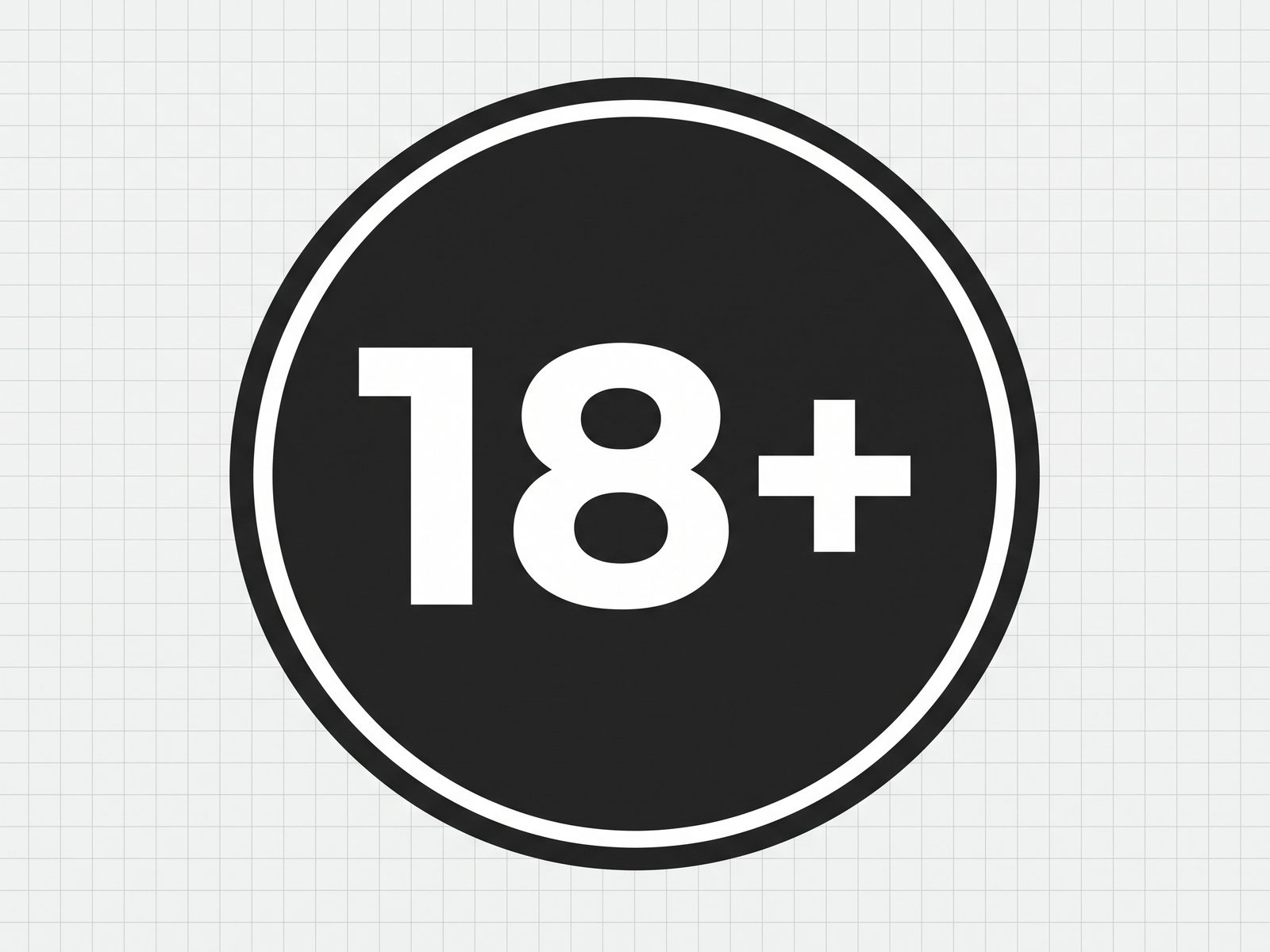 18 plus age restriction icon badge
