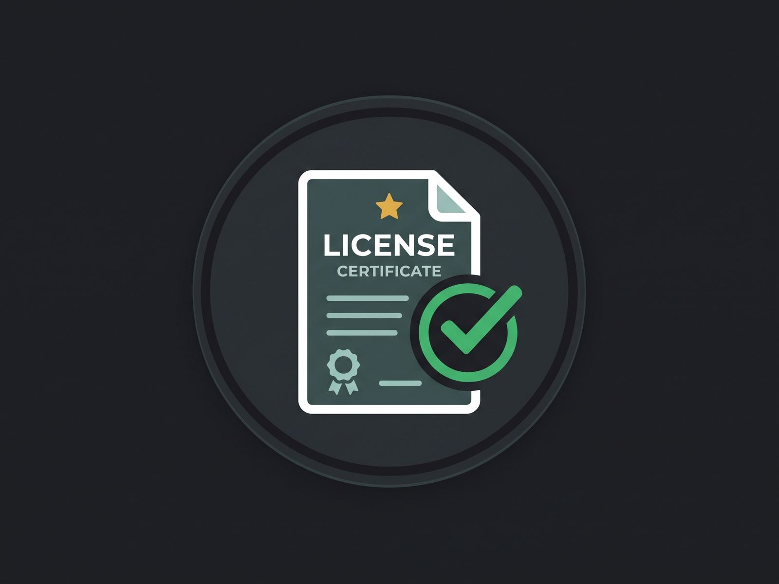 Costa Rica license certificate icon badge